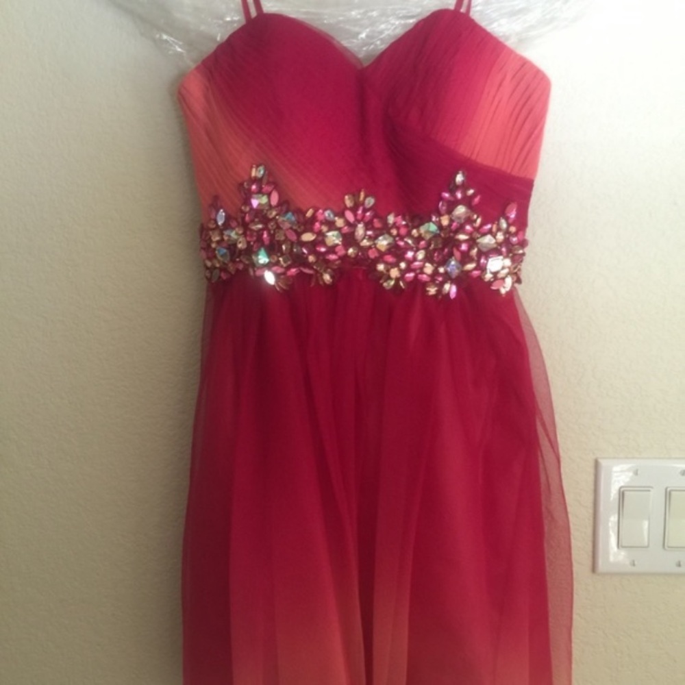 Pink ombré orange above the knee dress